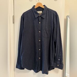 Buck Mason Pacific Twill Flannel One Pocket Shirt - Navy